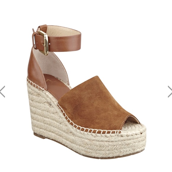 MARC FISHER BROWN ADALYN ESPADRILLE WEDGES - Picture 1 of 5